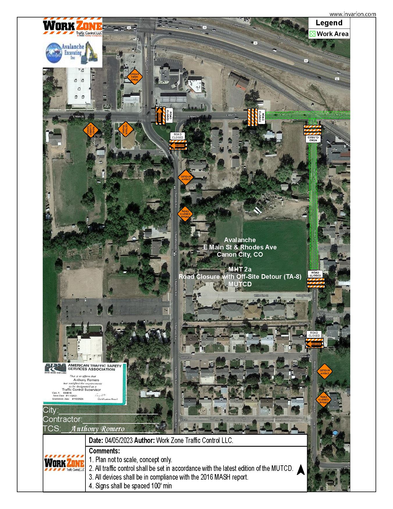 Map of Rhodes Avenue area with closure outlined