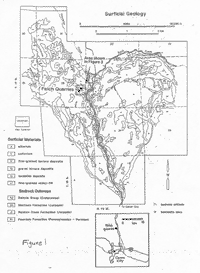 Small map image of surficial geology of Garden Park area of Canon City, Colorado.